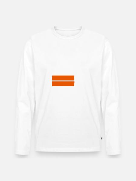 Low battery needs beer - Men's Premium Organic Long Sleeve Shirt - white