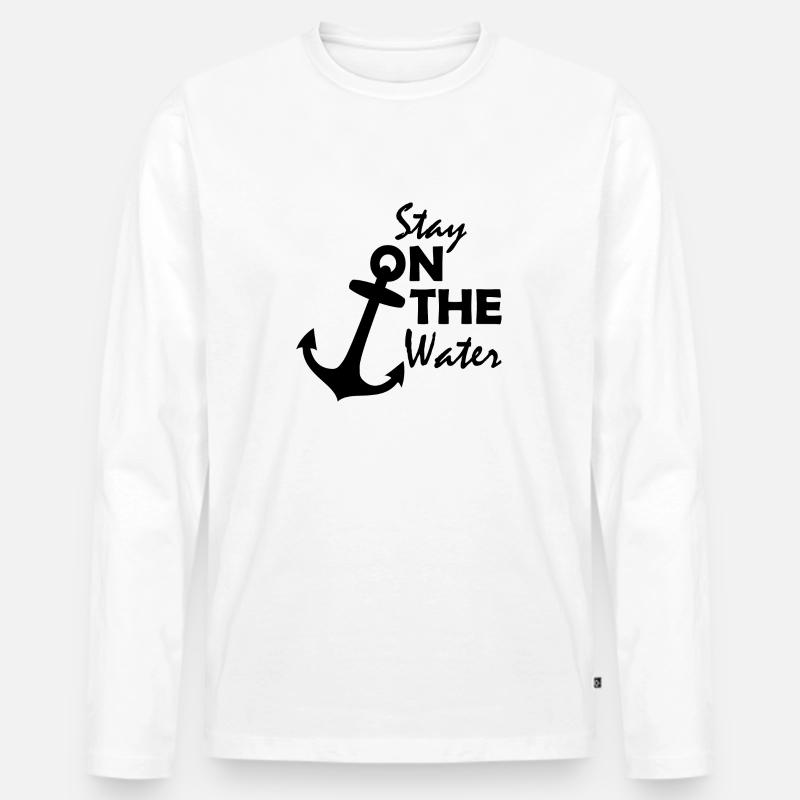 Stay on the water - Männer Premium Bio Langarmshirt - Weiß