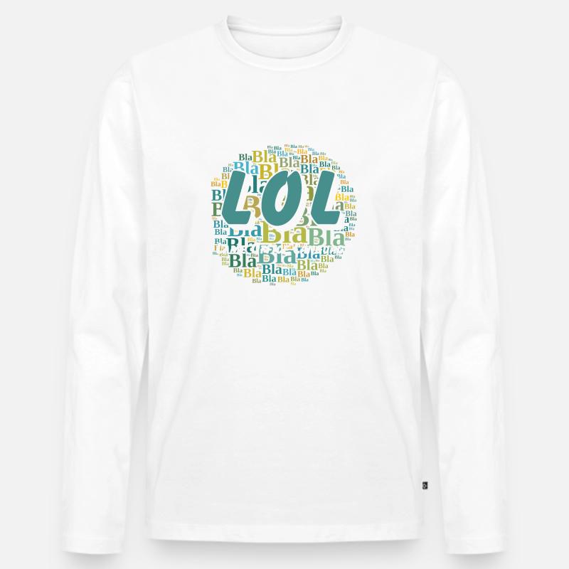 LOL - Lame Office Language - Männer Premium Bio Langarmshirt - Weiß