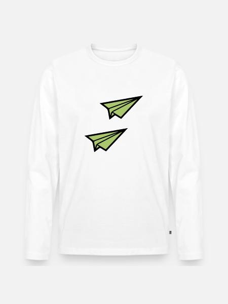Paper Airplane 2 - Men's Premium Organic Long Sleeve Shirt - white