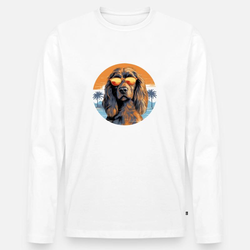 Cocker Spaniel 2 - Männer Premium Bio Langarmshirt - Weiß