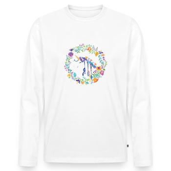 Unicorn Flowers - Men's Premium Organic Long Sleeve Shirt - white - Front - Nico (187cm)