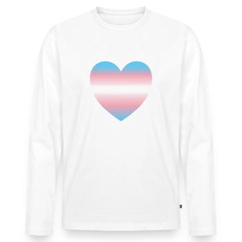 Subtiles Transgender-Pride-Herz - Männer Premium Bio Langarmshirt - Weiß - Vorne - Nico (187cm)