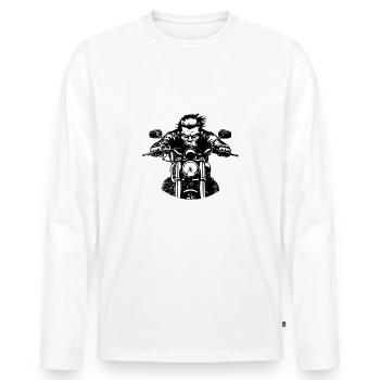 20e anniversaire Je tourne à plein régime depuis 2004 - T-shirt manches longues Premium bio Homme - blanc - Devant - Nico (187cm)