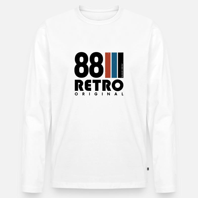 Retro 88 Pseudo - Männer Premium Bio Langarmshirt - Weiß