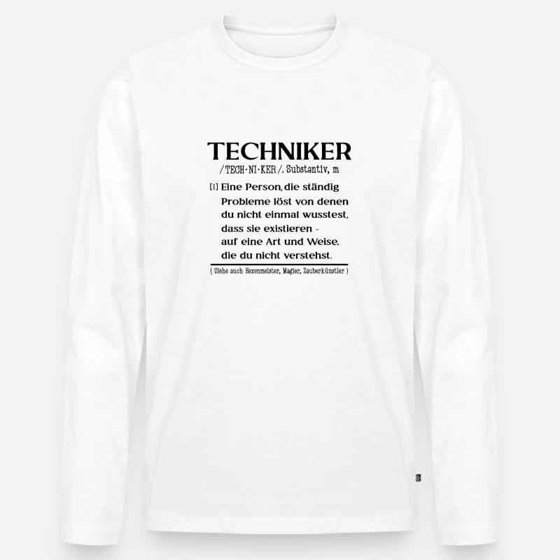Techniker Definition - Männer Premium Bio Langarmshirt - Weiß