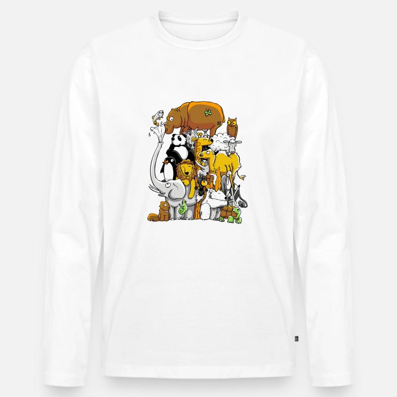 Wildes Leben - Männer Premium Bio Langarmshirt - Weiß