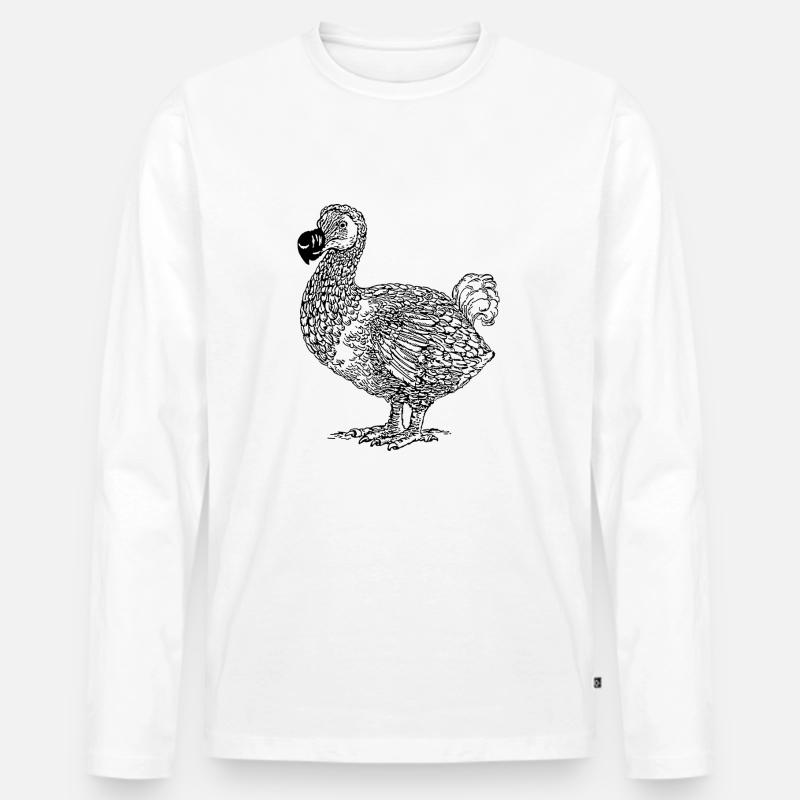 DODO Vogel - Männer Premium Bio Langarmshirt - Weiß