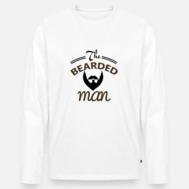 The Bearded Man - Männer Premium Bio Langarmshirt - Weiß
