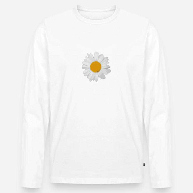 daisy - Männer Premium Bio Langarmshirt - Weiß