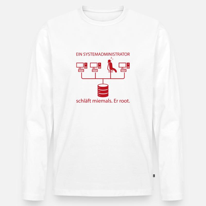 Systemadministrator Programming Geschenk - Männer Premium Bio Langarmshirt - Weiß