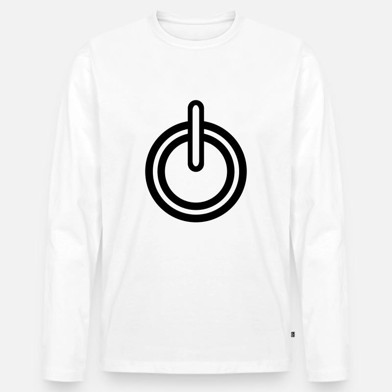 Power Strom Symbol - Männer Premium Bio Langarmshirt - Weiß