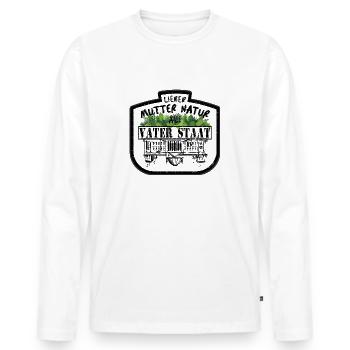 Lieber Mutter Natur als Vater Staat - Männer Premium Bio Langarmshirt - Weiß - Vorne - Nico (187cm)