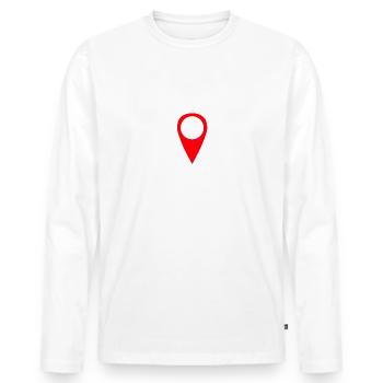Ich bin hier - GPS - Geschenk - Männer Premium Bio Langarmshirt - Weiß - Vorne - Nico (187cm)