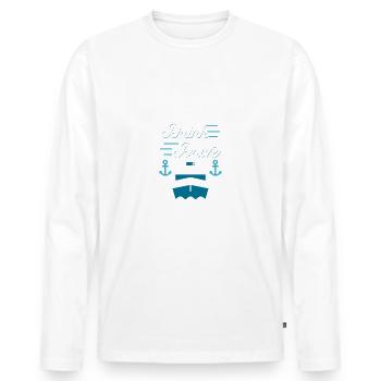 Bateau de croisière drôle disant Sip and Cruise - T-shirt manches longues Premium bio Homme - blanc - Devant - Nico (187cm)