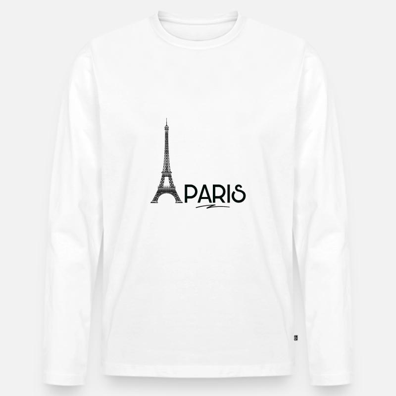 Paris - Eiffeltower - Männer Premium Bio Langarmshirt - Weiß