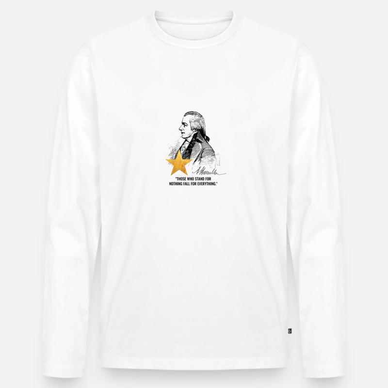 Alexander Hamilton - Männer Premium Bio Langarmshirt - Weiß
