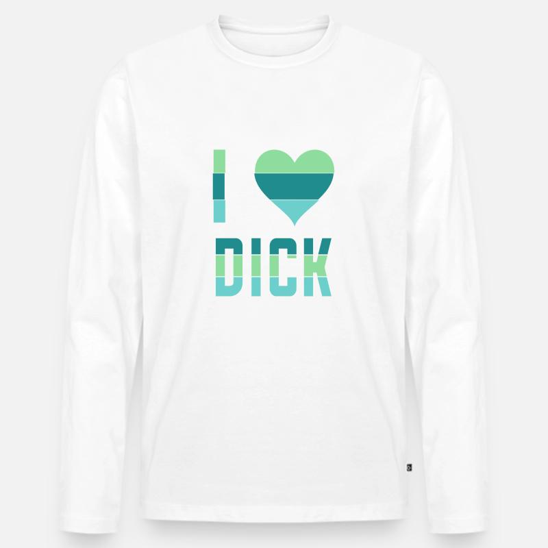 Ich liebe (Herz-) Dick - Männer Premium Bio Langarmshirt - Weiß