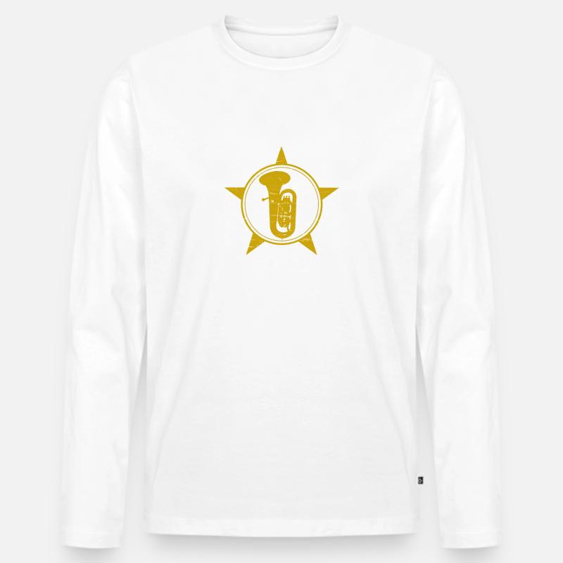 Tuba - Männer Premium Bio Langarmshirt - Weiß