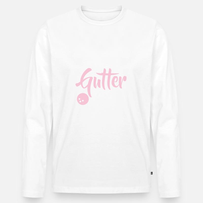 Bowling - Männer Premium Bio Langarmshirt - Weiß