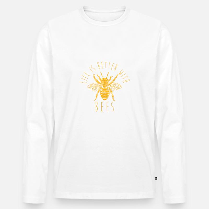 Bienen Imker Geschenk - Männer Premium Bio Langarmshirt - Weiß