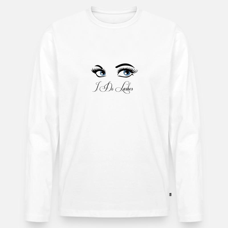 i do lashes - Männer Premium Bio Langarmshirt - Weiß