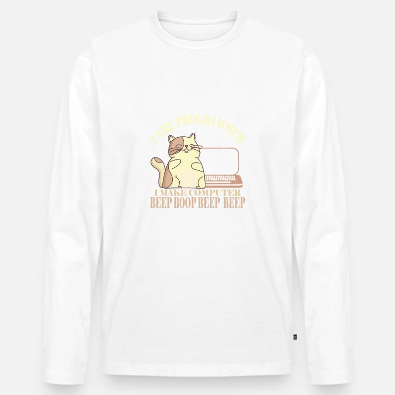 I Are Programmer Shirt Funny Computer Shirt - Männer Premium Bio Langarmshirt - Weiß