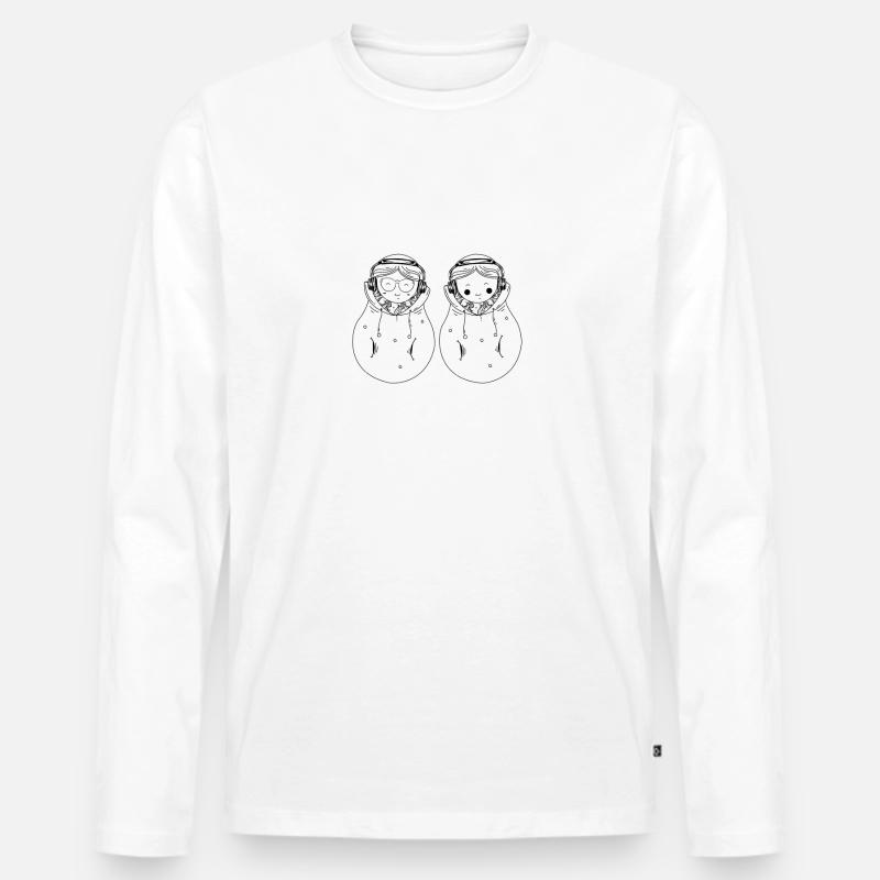 Cool Matroschka - Männer Premium Bio Langarmshirt - Weiß