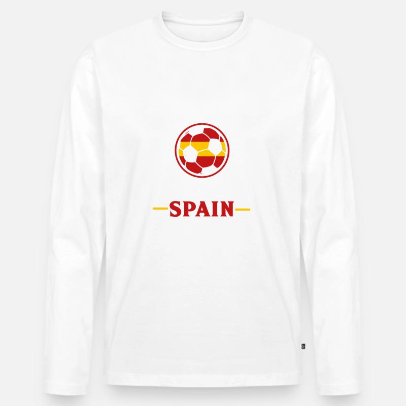 Fussball Spanien - Männer Premium Bio Langarmshirt - Weiß