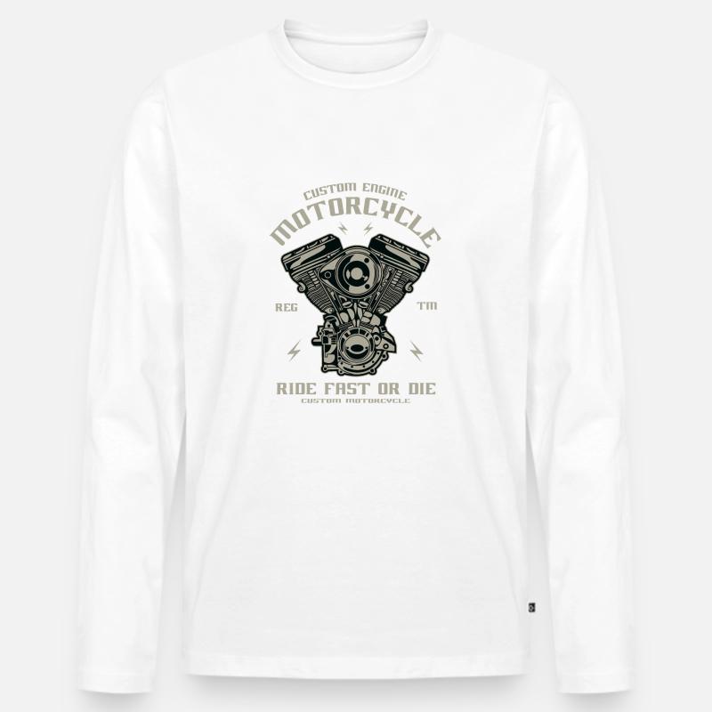 Custom Engine - Männer Premium Bio Langarmshirt - Weiß