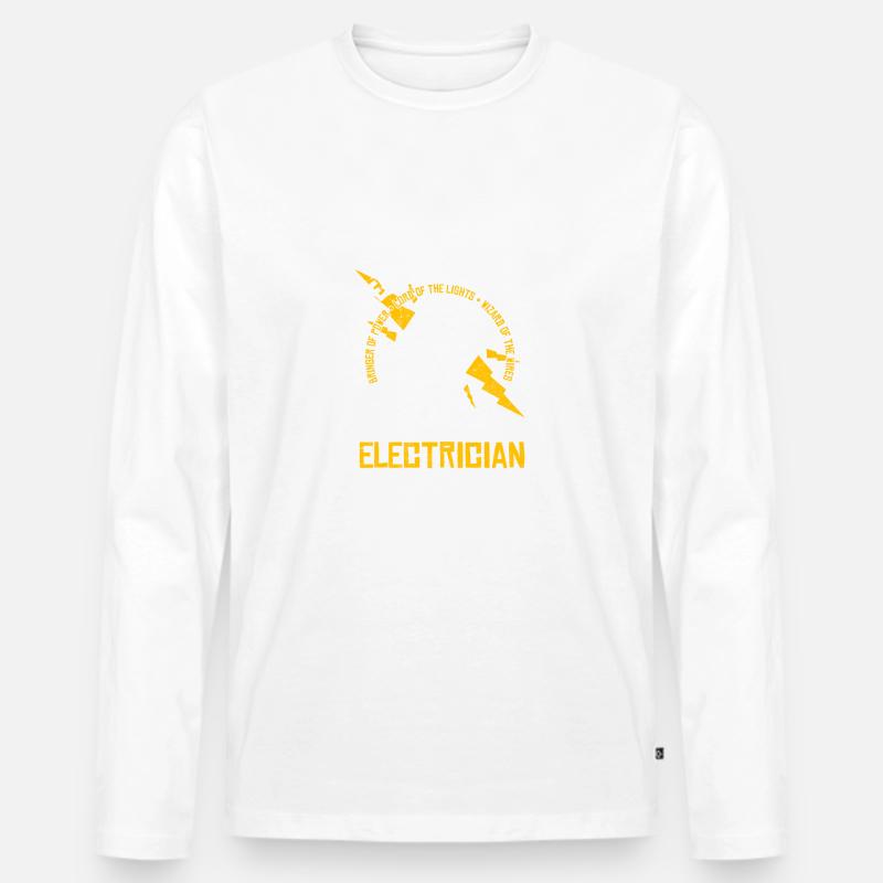 Elektriker - Männer Premium Bio Langarmshirt - Weiß