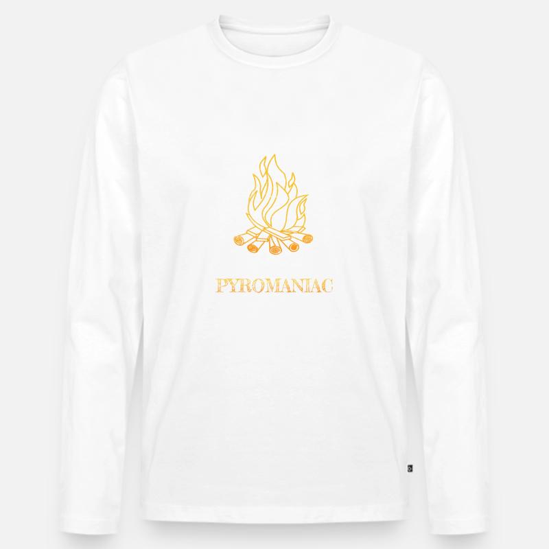 Lagerfeuer - Pfadfinder Pyromane Geschenk - Männer Premium Bio Langarmshirt - Weiß