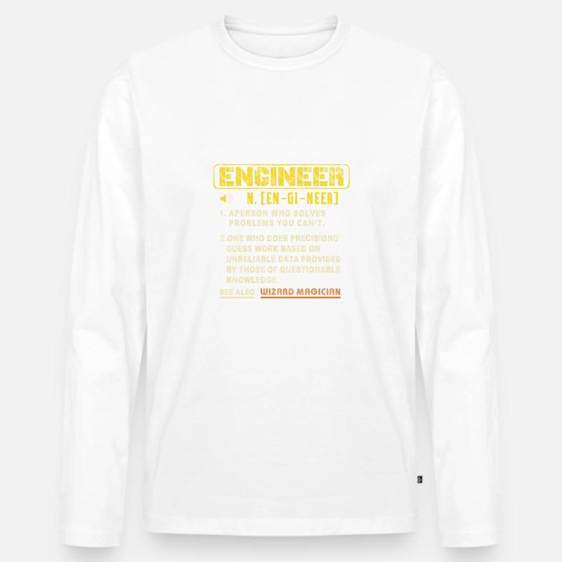 Engineer Wizard - Männer Premium Bio Langarmshirt - Weiß