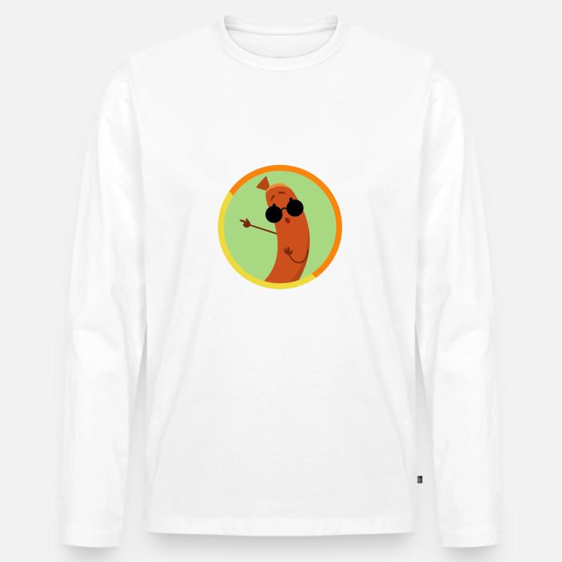 Das ist mir wurscht Spruch - Männer Premium Bio Langarmshirt - Weiß