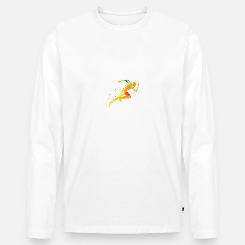 Rennen - Männer Premium Bio Langarmshirt - Weiß