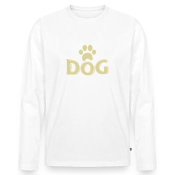 chien - T-shirt manches longues Premium bio Homme - blanc - Devant - Nico (187cm)