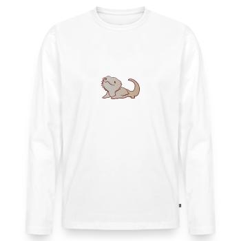 Bearded Dragon - Bearded Dragon Owner - Funny - Dragon - Men's Premium Organic Long Sleeve Shirt - white - Front - Nico (187cm)