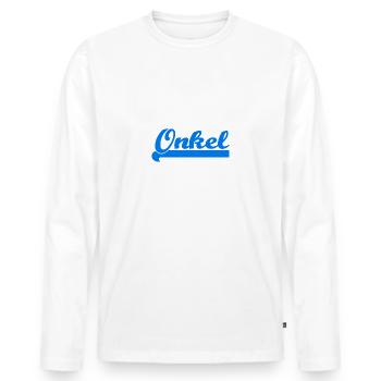 Je suis promu: Oncle | cadeau - T-shirt manches longues Premium bio Homme - blanc - Devant - Nico (187cm)