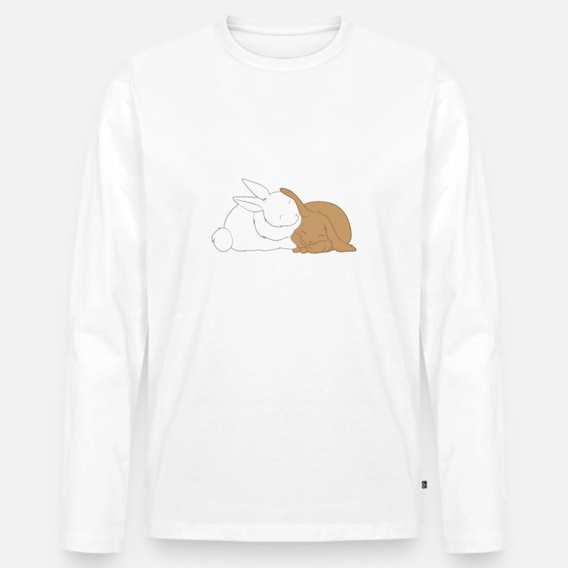 Hasen - Hase - Hasenbesitzer - Liebe - Männer Premium Bio Langarmshirt - Weiß