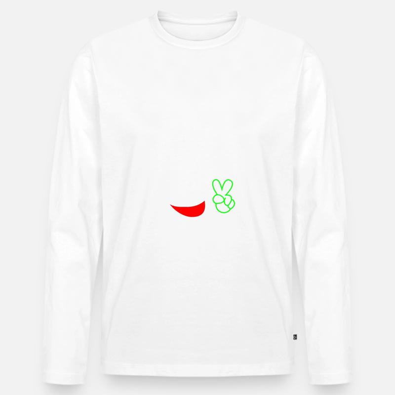 Immer wenn du lachst - Männer Premium Bio Langarmshirt - Weiß