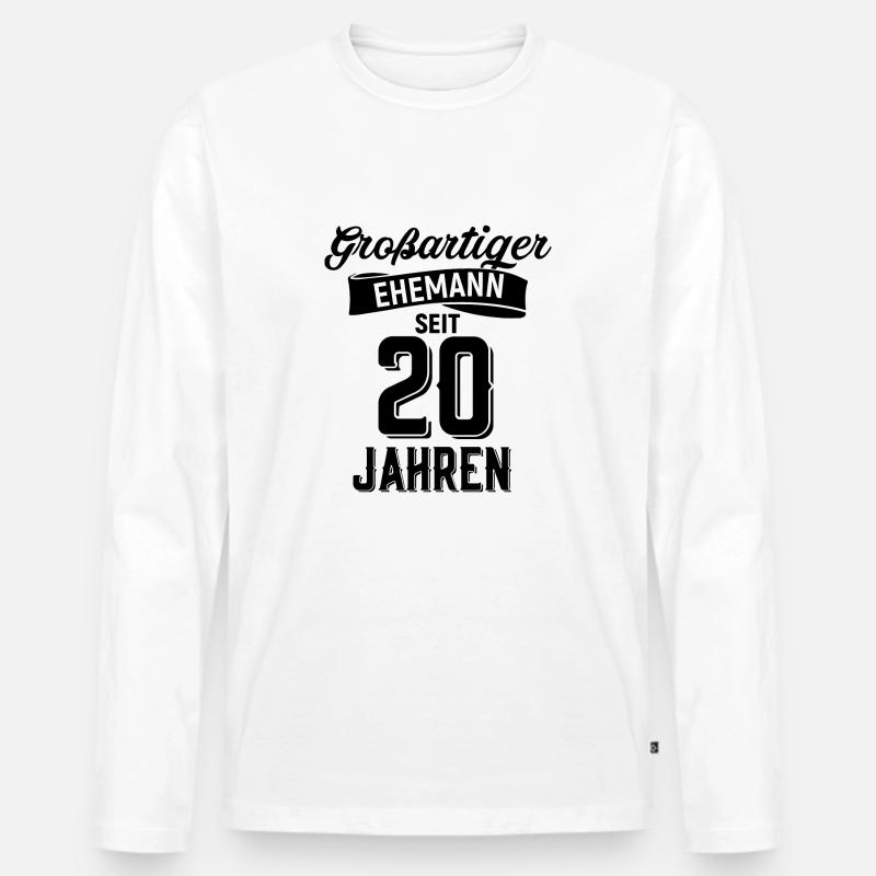 Ehemann Hochzeitstag - Männer Premium Bio Langarmshirt - Weiß