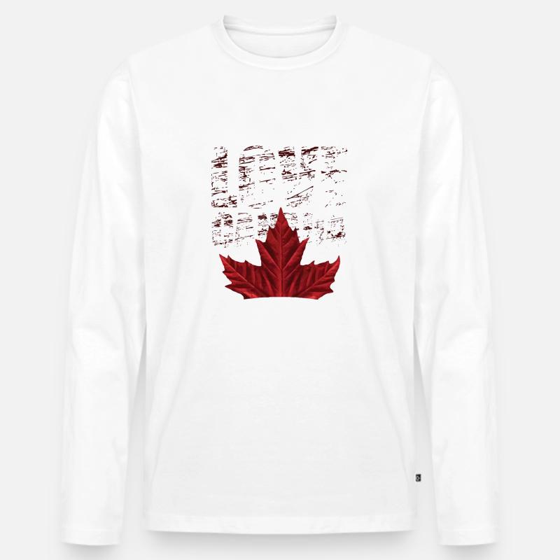KANADA 3 - Männer Premium Bio Langarmshirt - Weiß