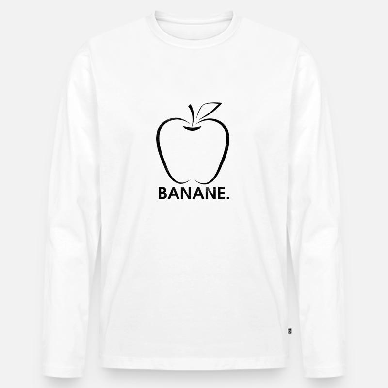 Apfel oder Banane - Männer Premium Bio Langarmshirt - Weiß