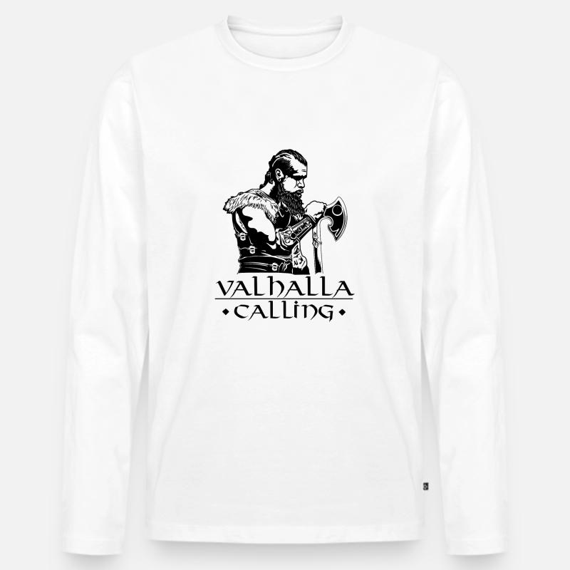 valhalla calling - Männer Premium Bio Langarmshirt - Weiß