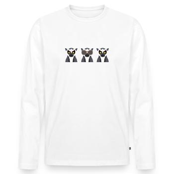 Lemur - Lemurs - Lemurs T-Shirt - Soyez cool - T-shirt manches longues Premium bio Homme - blanc - Devant - Nico (187cm)