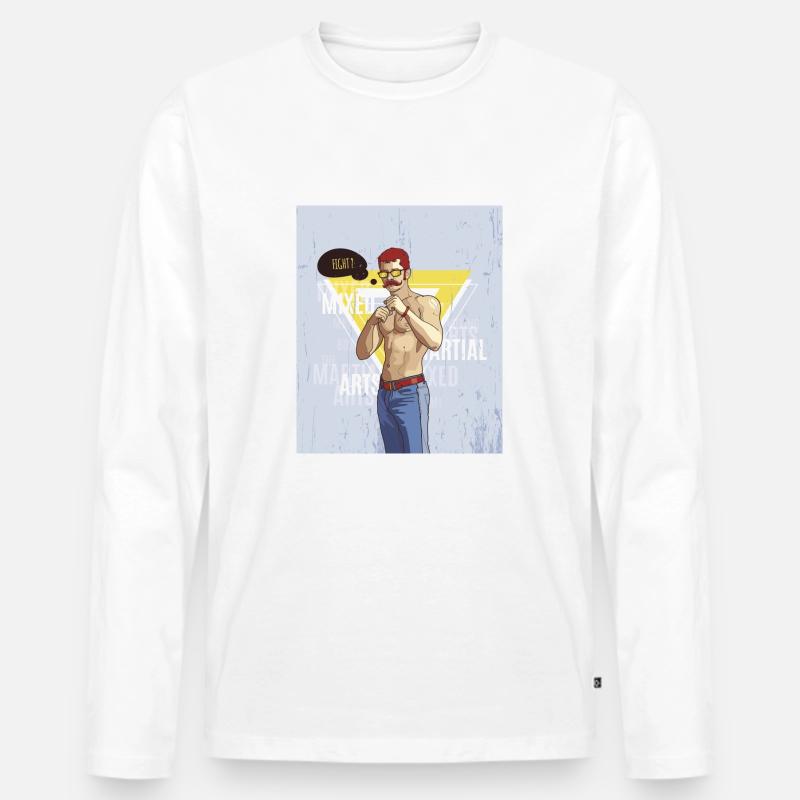 Hipster - Männer Premium Bio Langarmshirt - Weiß