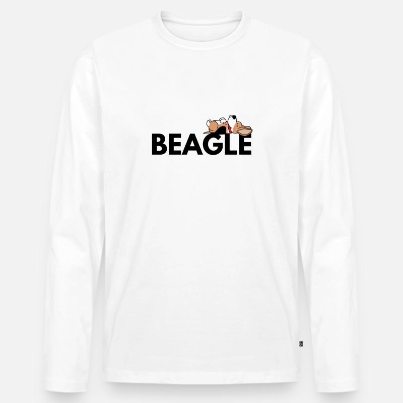 Hunderasse Beagle Hunde Motiv Geschenk - Männer Premium Bio Langarmshirt - Weiß