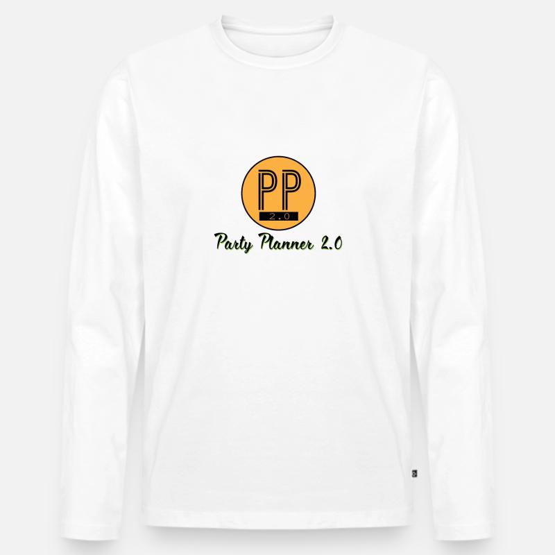 PARTY PLANNER 2 0 - Männer Premium Bio Langarmshirt - Weiß
