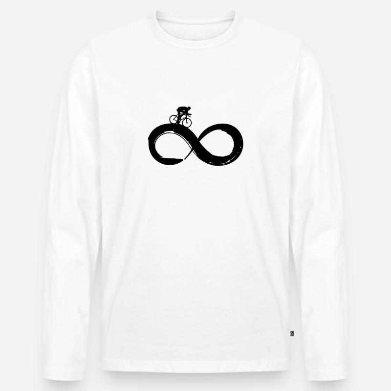 Rennrad Infinity - Männer Premium Bio Langarmshirt - Weiß