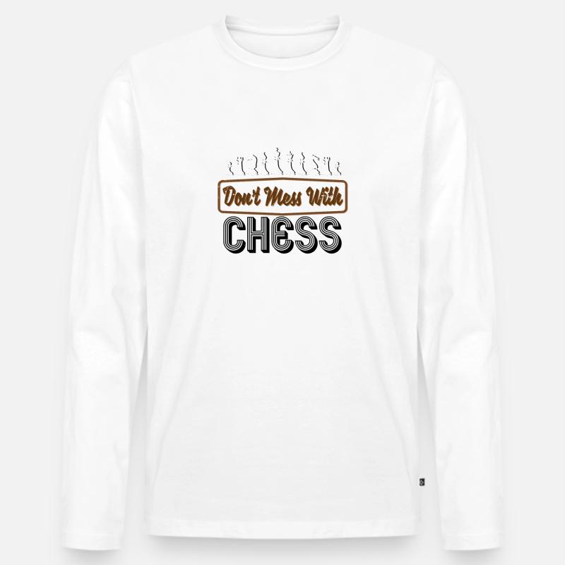schach - Männer Premium Bio Langarmshirt - Weiß